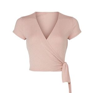 Reformation medium pink wrap top